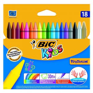 Kredki świecowe Bic Kids Plastidecor, 18 kolorów